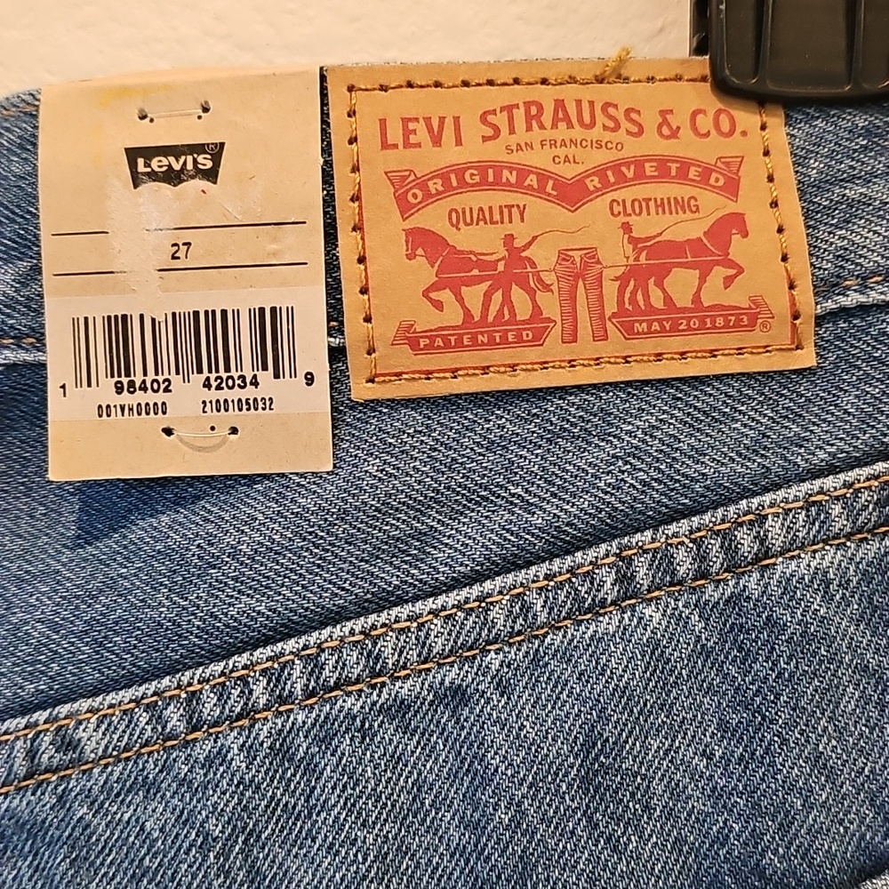 Levi's Blue Denim Straight Midi Skirt - Picture 3 of 10